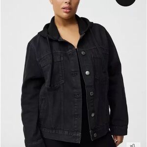 Torrid Denim Black Hooded Jacket sz 3